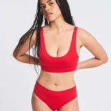 Slip del Costume da Bagno Mestruale Rosso