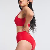 Slip da Costume da Bagno Mestruale Rosso (A Vita Alta) — Teen