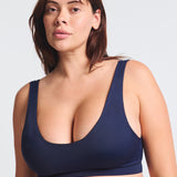Top del Costume da Bagno Effetto Push-up Blu Marino