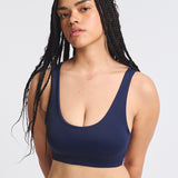 Top del Costume da Bagno Effetto Push-up Blu Marino