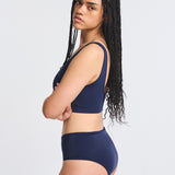 Slip del Costume da Bagno Mestruale Blu Marino — Teen